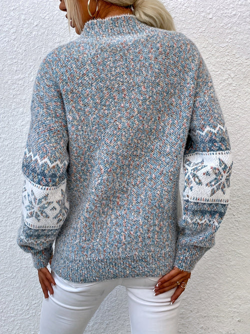 Agathe | Nordisk snefnug sweater med høj hals