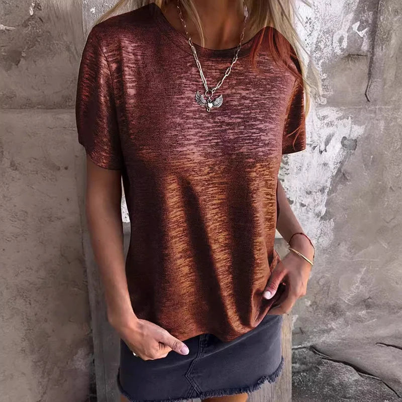 Faustine | Shimmering Metallic Blouse