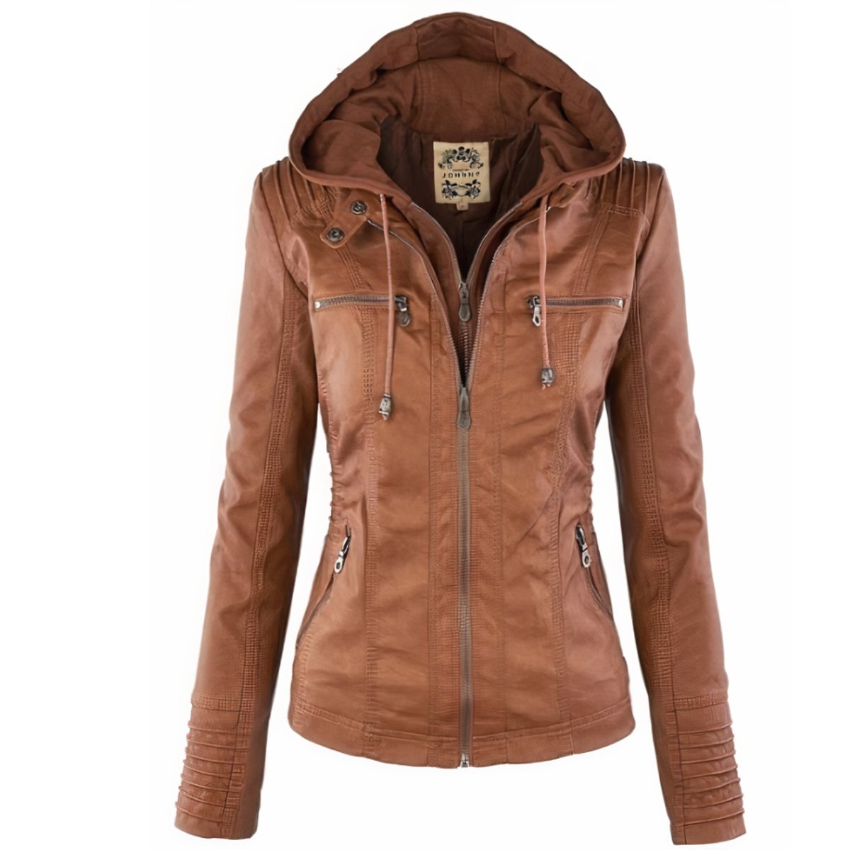 Fernanda | Hooded Zip-Up Modern Leather Jacket
