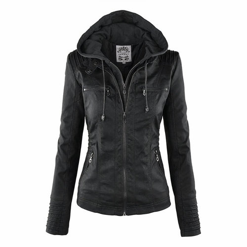 Fernanda | Hooded Zip-Up Modern Leather Jacket