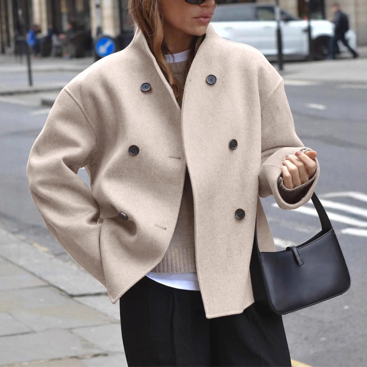 Hedvig | Double-Breasted High-Neck Sartorial Coat