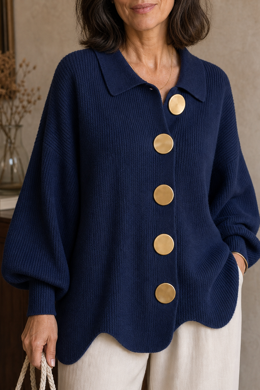 Sara | Oversized cardigan med store knapper