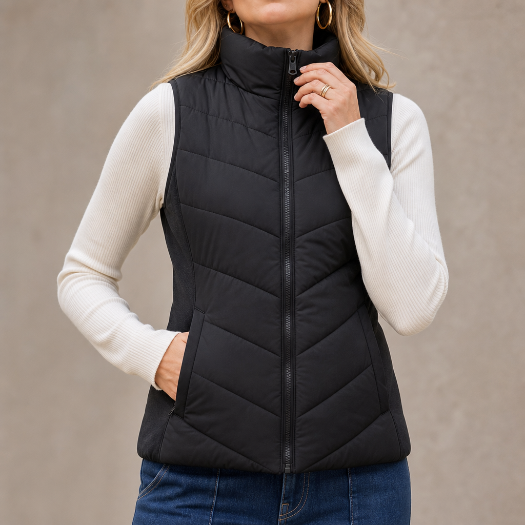 Temperance | Stand-Collar Quilted Puffer Vest