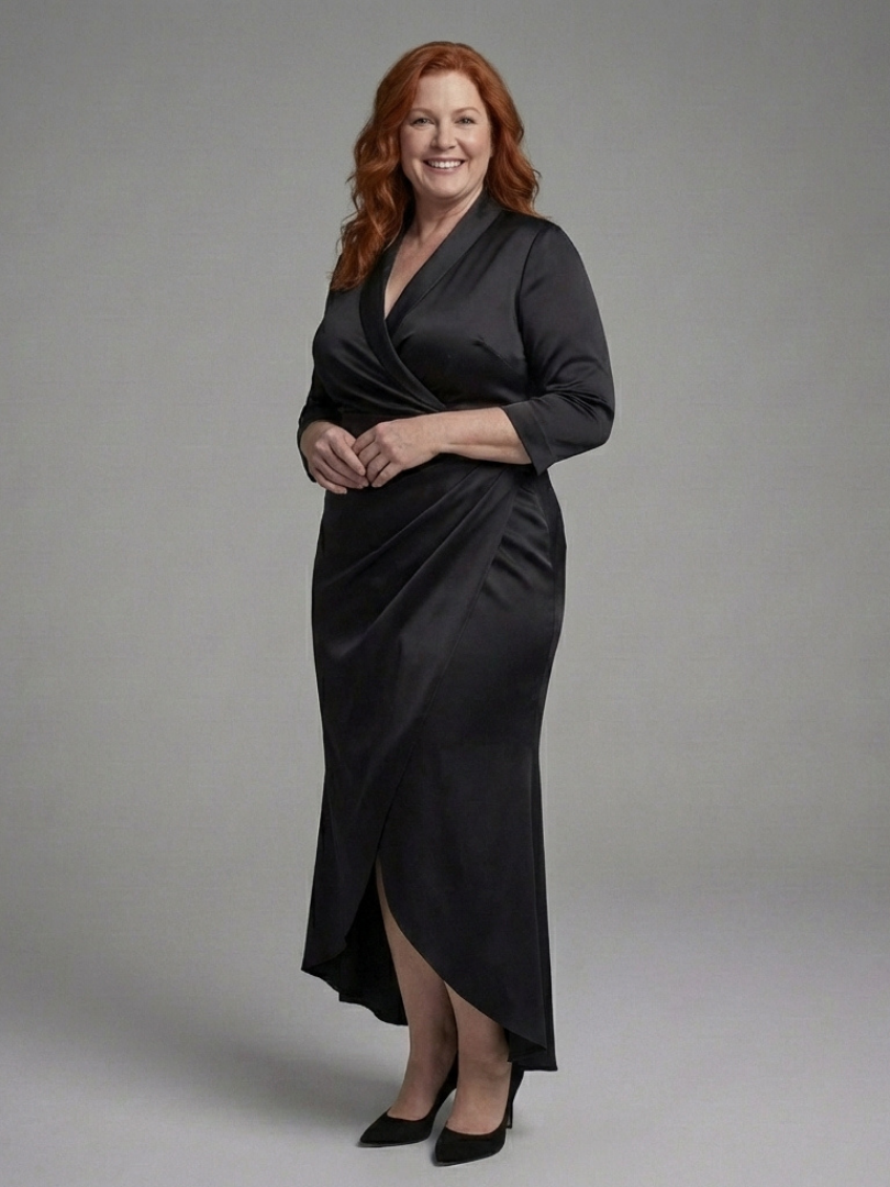 Iman | Long-Sleeve Modern Midi Dress