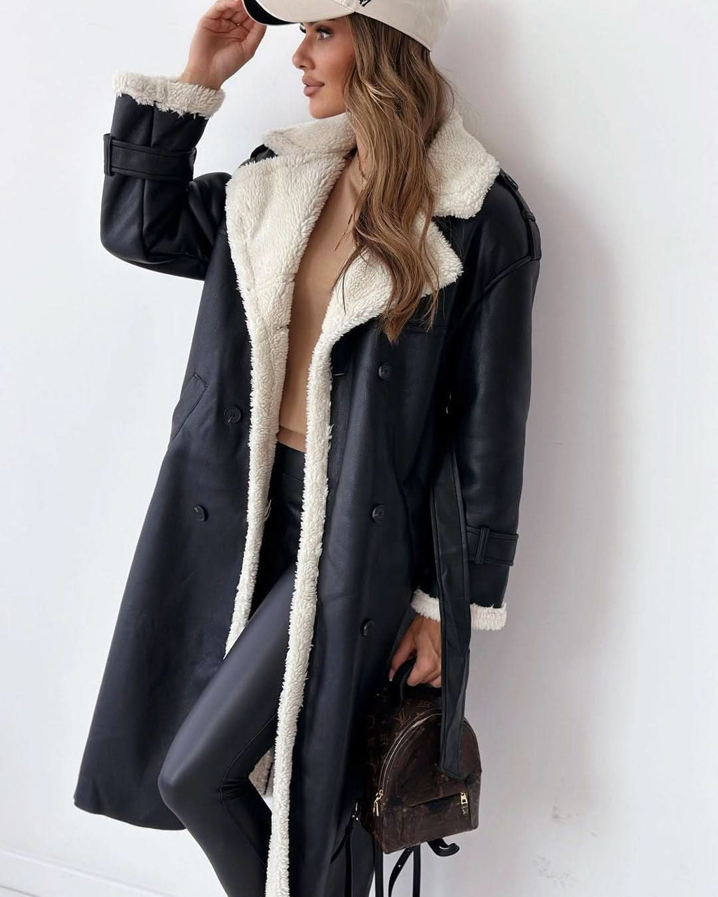 Kirsten | Double-Breasted Sculpted Draped Trench Coat
