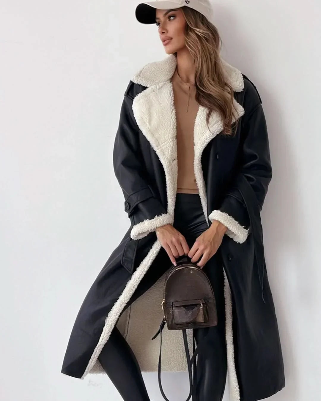 Kirsten | Double-Breasted Sculpted Draped Trench Coat