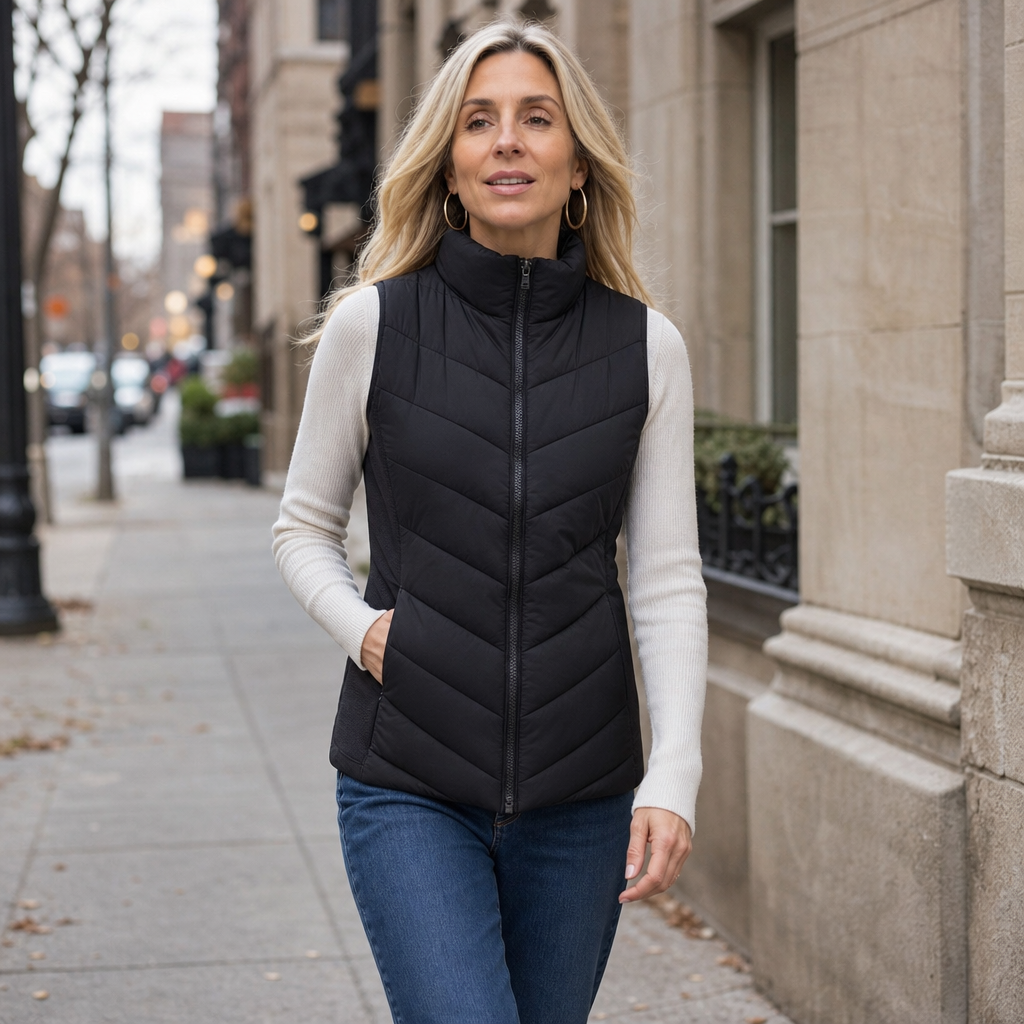 Temperance | Stand-Collar Quilted Puffer Vest