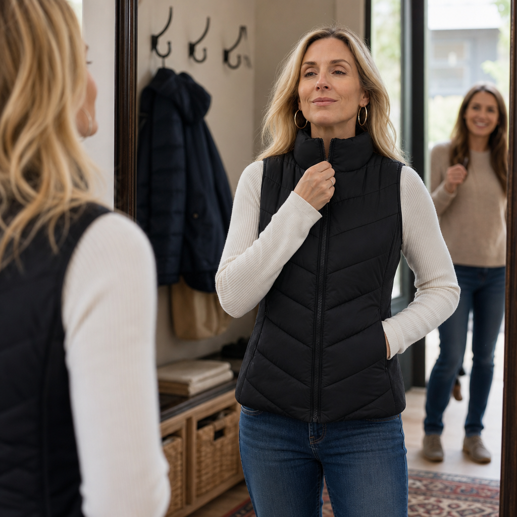 Temperance | Stand-Collar Quilted Puffer Vest