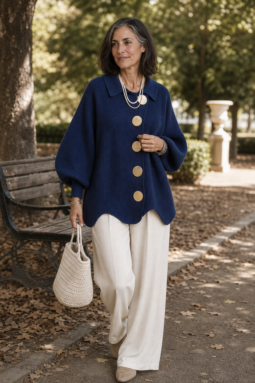 Sara | Oversized cardigan med store knapper