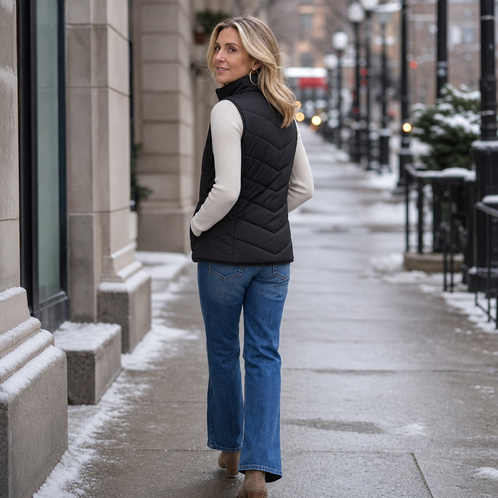 Temperance | Stand-Collar Quilted Puffer Vest