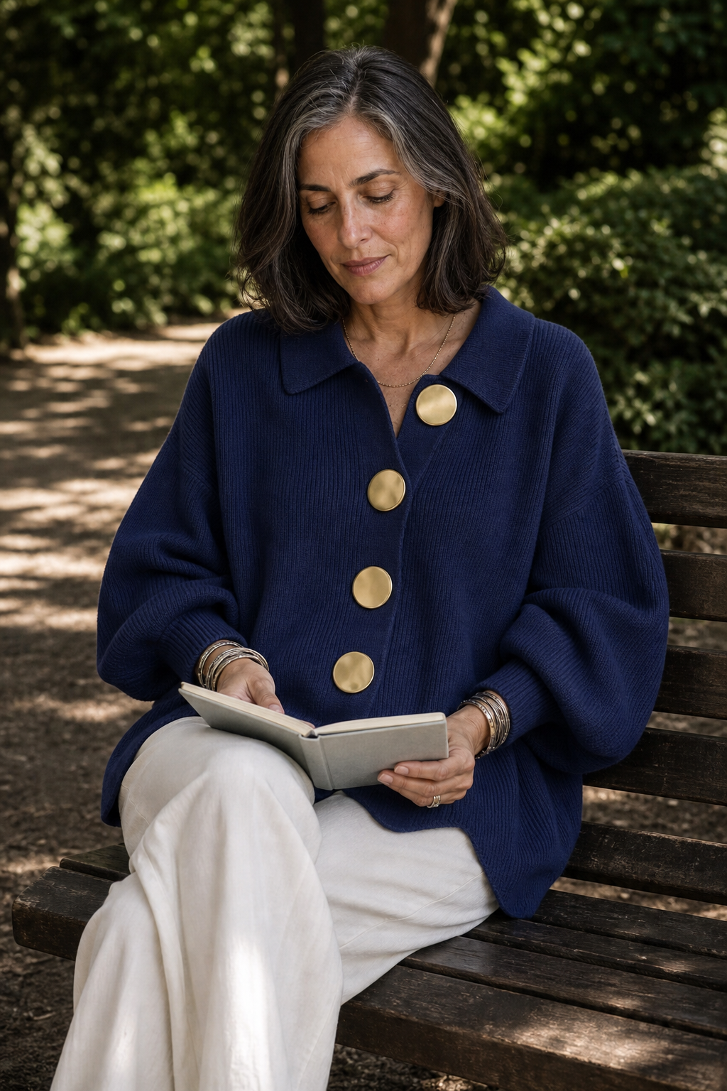 Sara | Oversized cardigan med store knapper