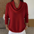 Vânia | Cowl-Neck Ribbed Elegant Sweater