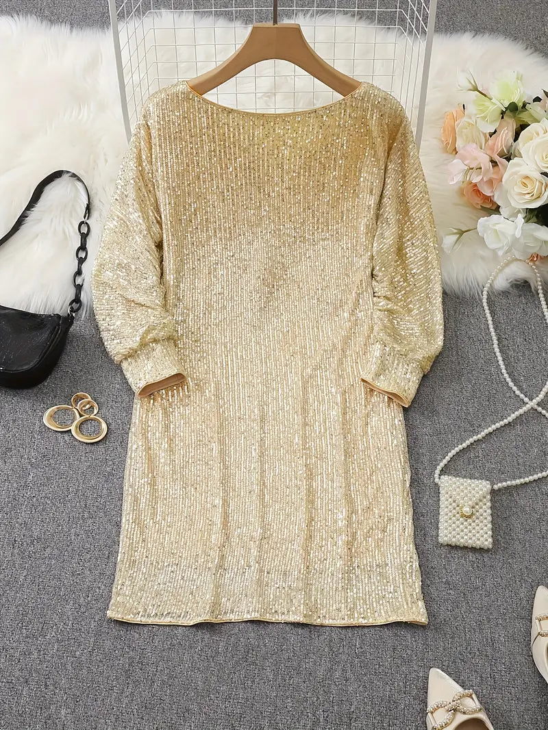 Pomeline | Contrast Sequined Party Dress