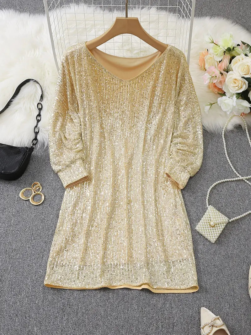 Pomeline | Contrast Sequined Party Dress