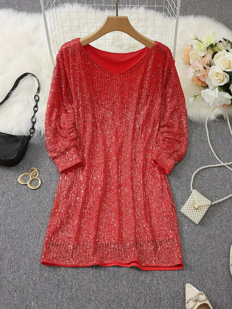 Pomeline | Contrast Sequined Party Dress