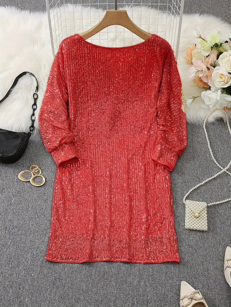 Pomeline | Contrast Sequined Party Dress