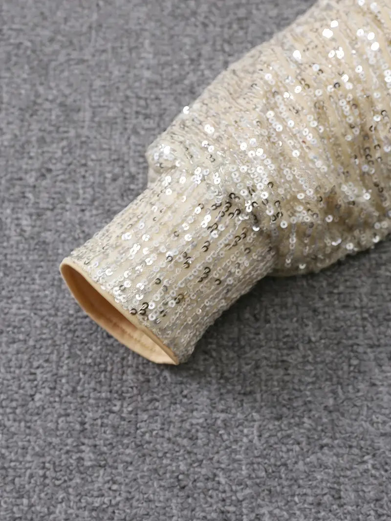 Pomeline | Contrast Sequined Party Dress