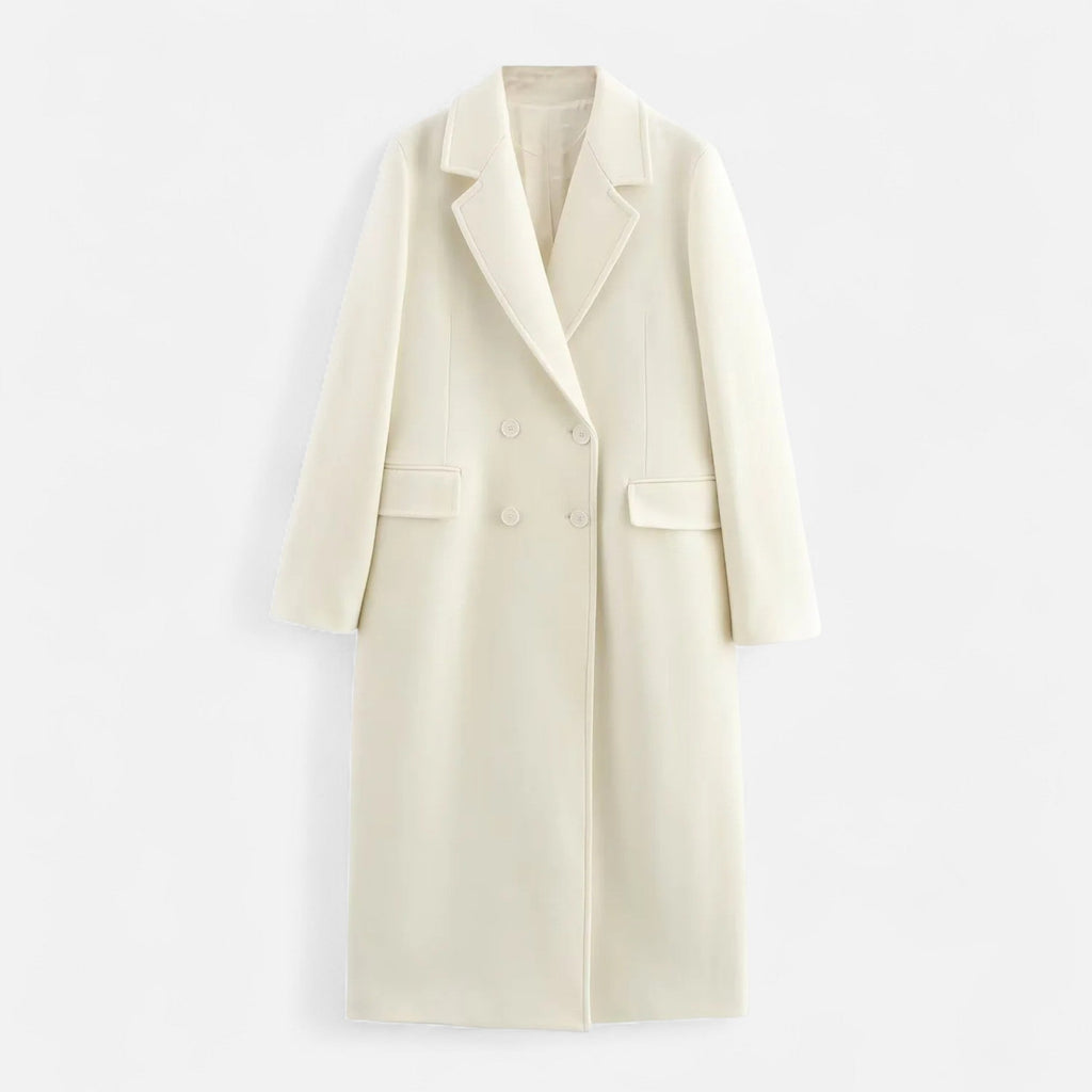 Radmila | Sleek Double-Breasted Fluid Trench Coat