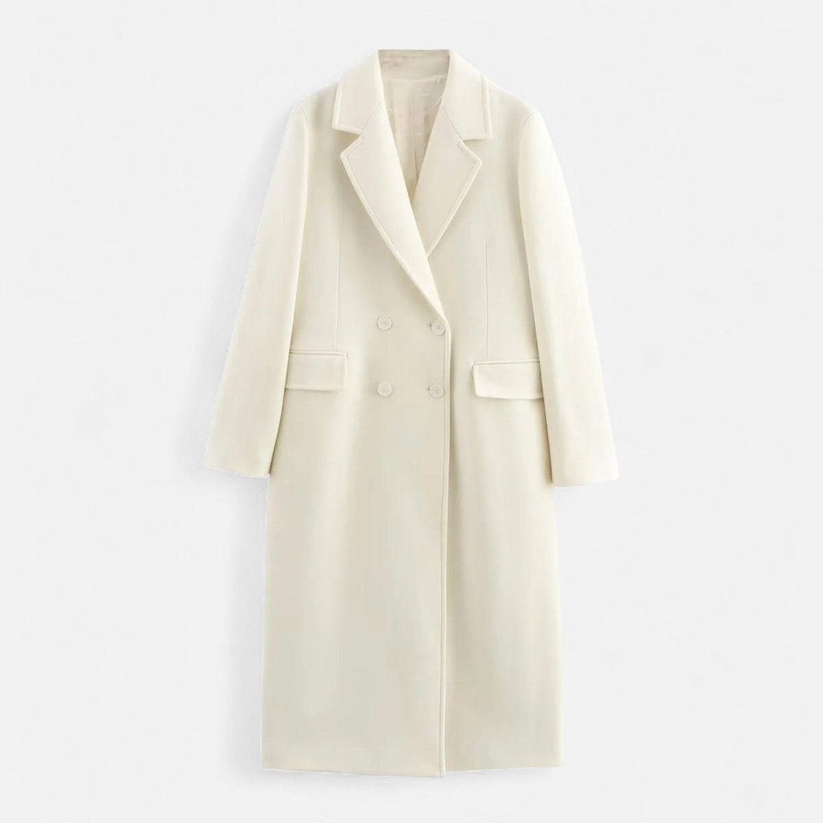 Radmila | Sleek Double-Breasted Fluid Trench Coat