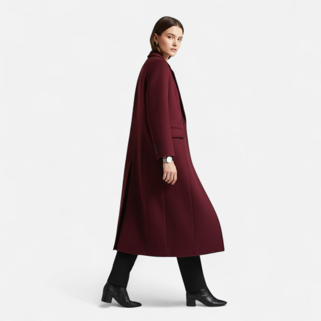 Radmila | Sleek Double-Breasted Fluid Trench Coat