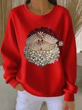Wilhelmina | Crew-Neck Embellished Festive Pullover