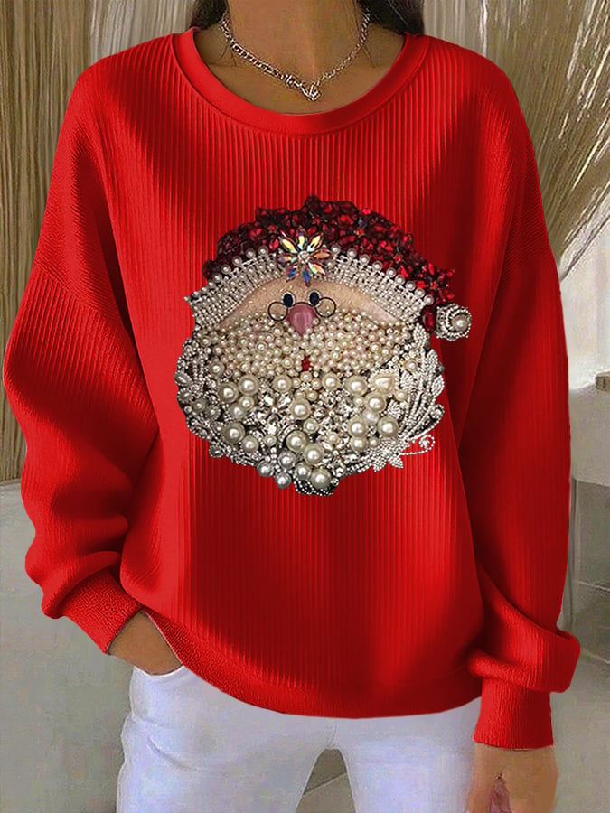Wilhelmina | Crew-Neck Embellished Festive Pullover