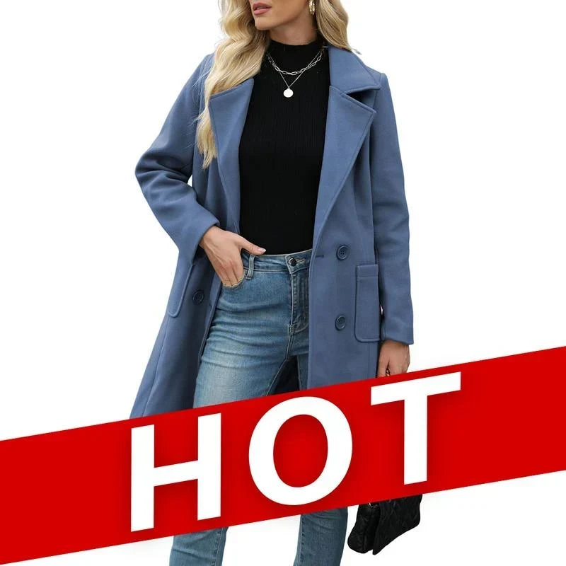 Unn | Double-Breasted Notch-Lapel Nonchalant Coat