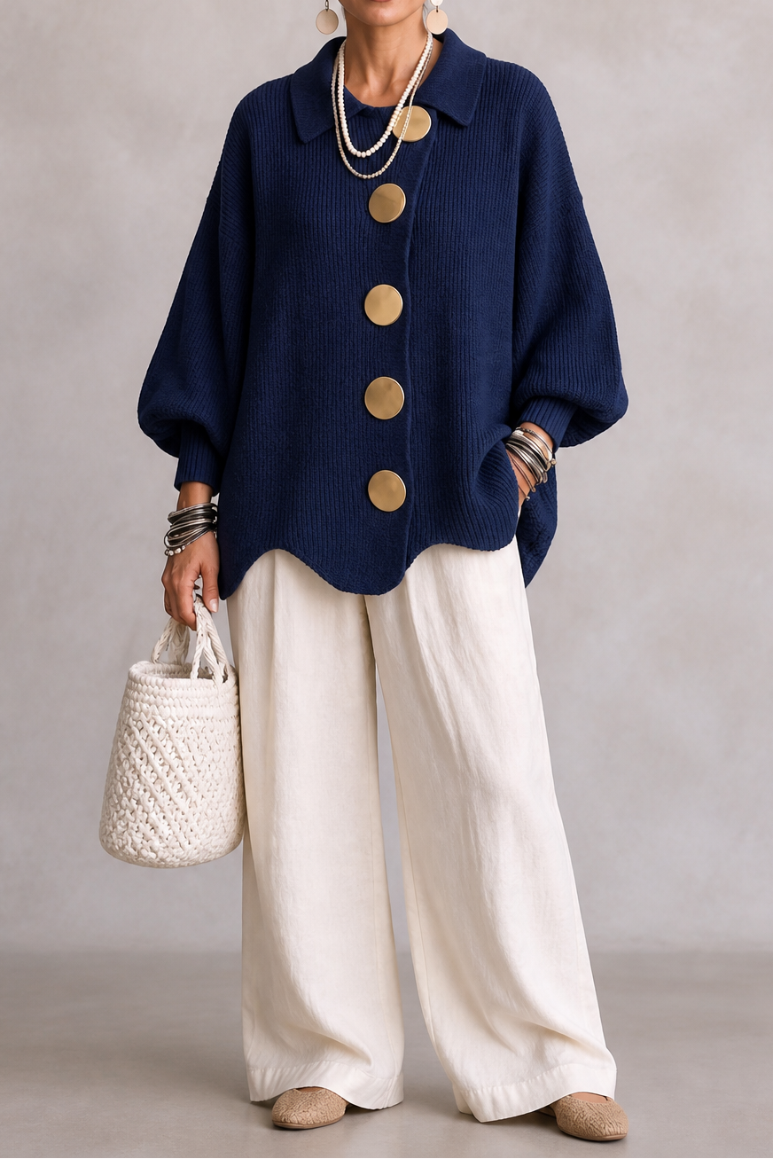 Sara | Oversized cardigan med store knapper