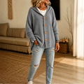 Stella | Vaffelstrikket cardigan med hætte