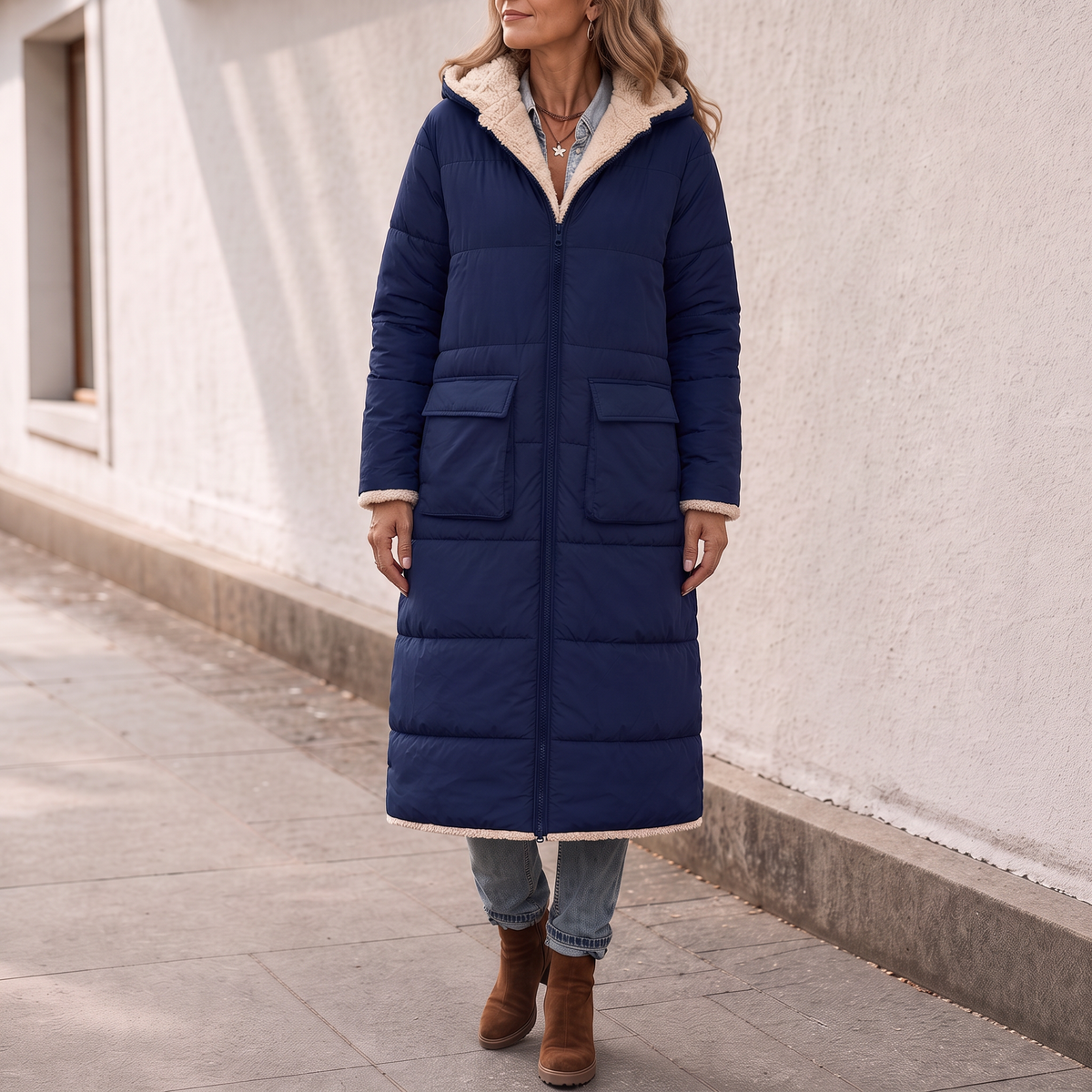 Marcelline | Reversible Quilted Longline Coat