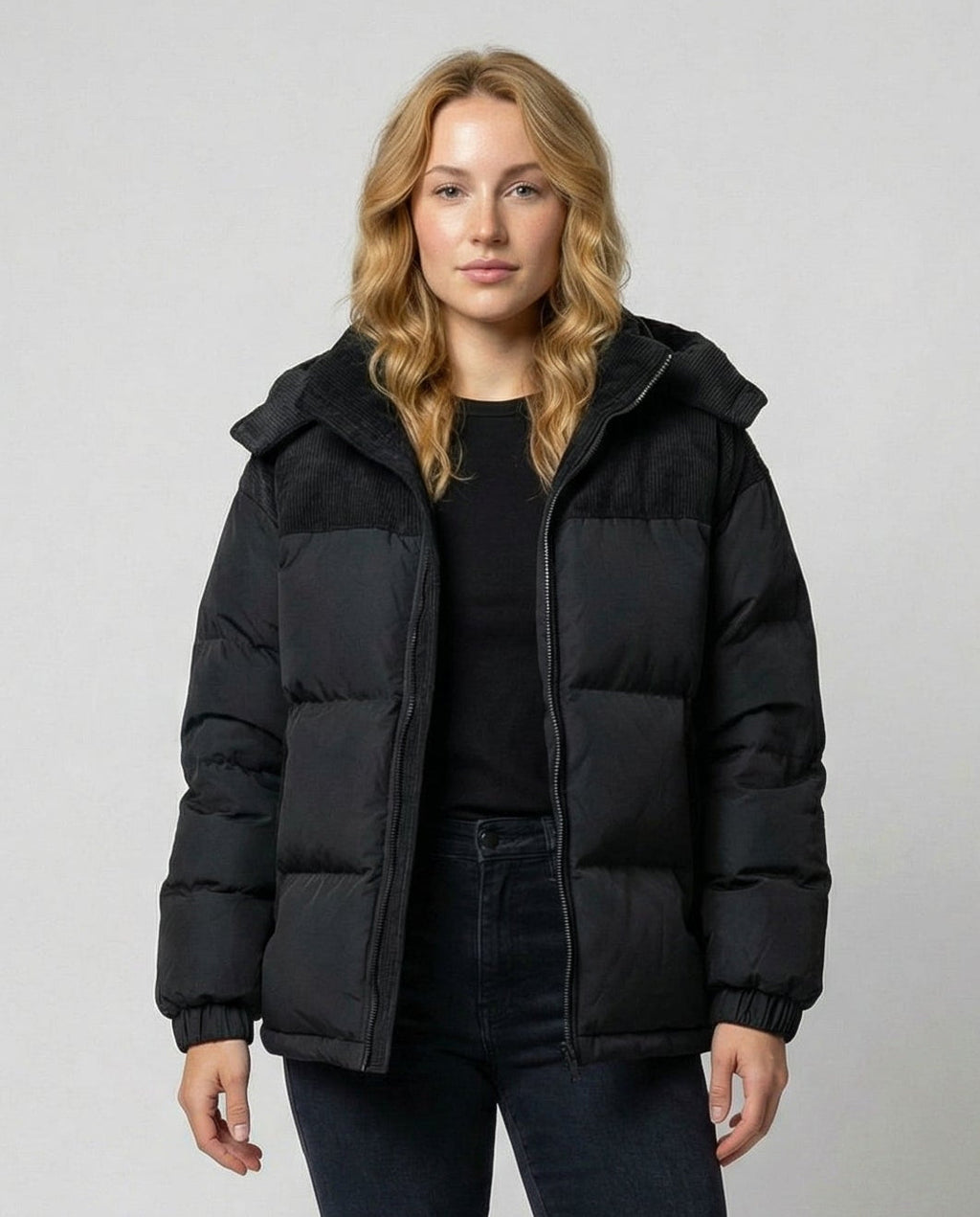 Wende | Padded Hooded Structured Puffer Jacket
