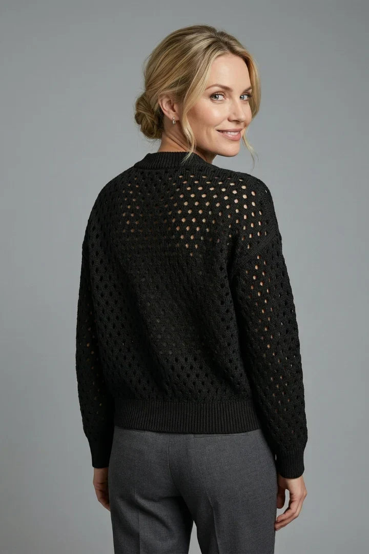 Xenia | Zip-Front Textured Knit Bomber Cardigan