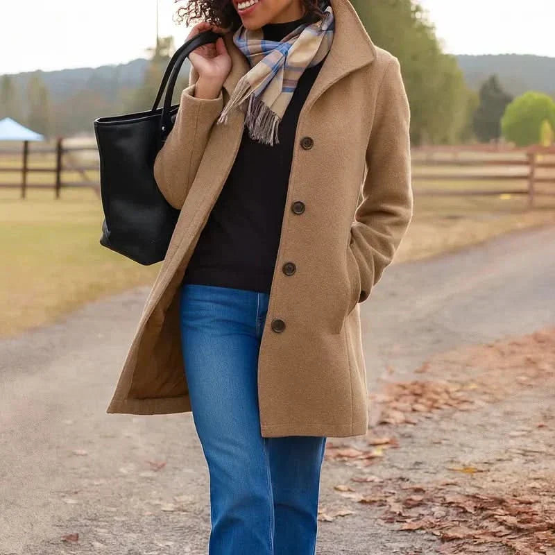 Lorna | Button-Front Peacoat