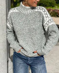 Elspeth | Mock-Neck Fair Isle Knit Sweater