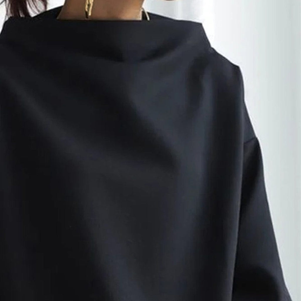 Eva | Sweater med høj hals og lave skuldre