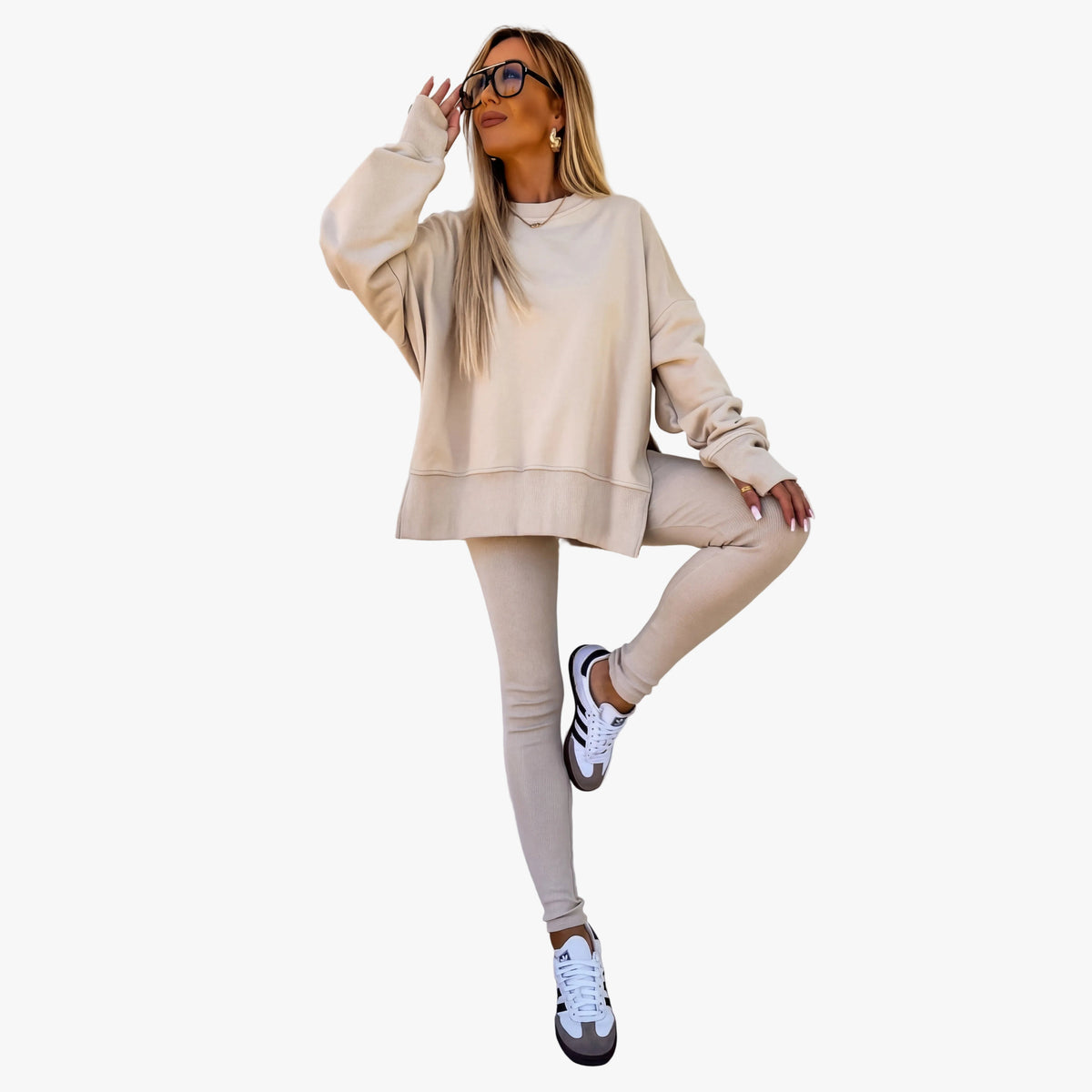 Gyda | Strikket tracksuit sæt