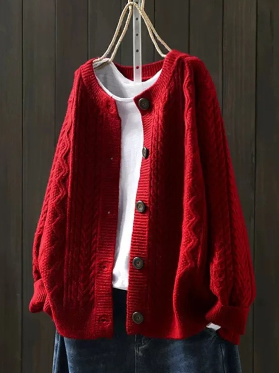 Antonia | Oversized Cable-Knit Button-Down Cardigan