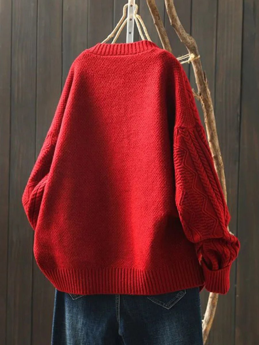 Antonia | Oversized Cable-Knit Button-Down Cardigan