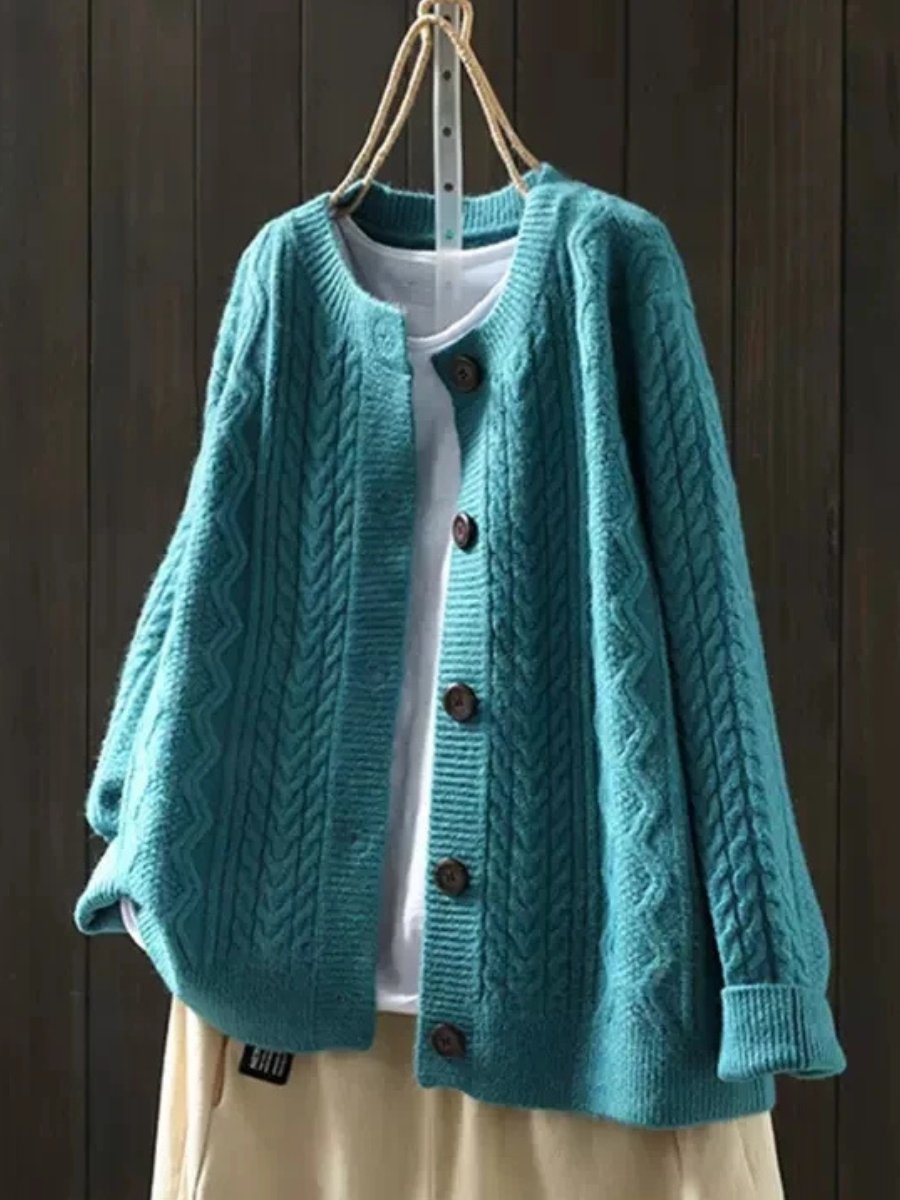 Antonia | Oversized Cable-Knit Button-Down Cardigan