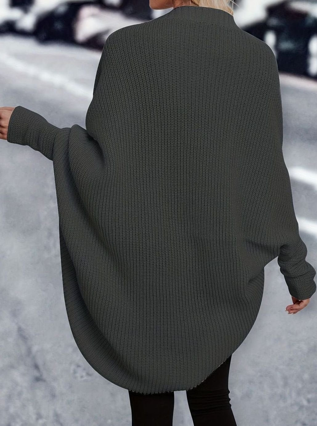 Delphine | Open-Front Longline Knit Cardigan