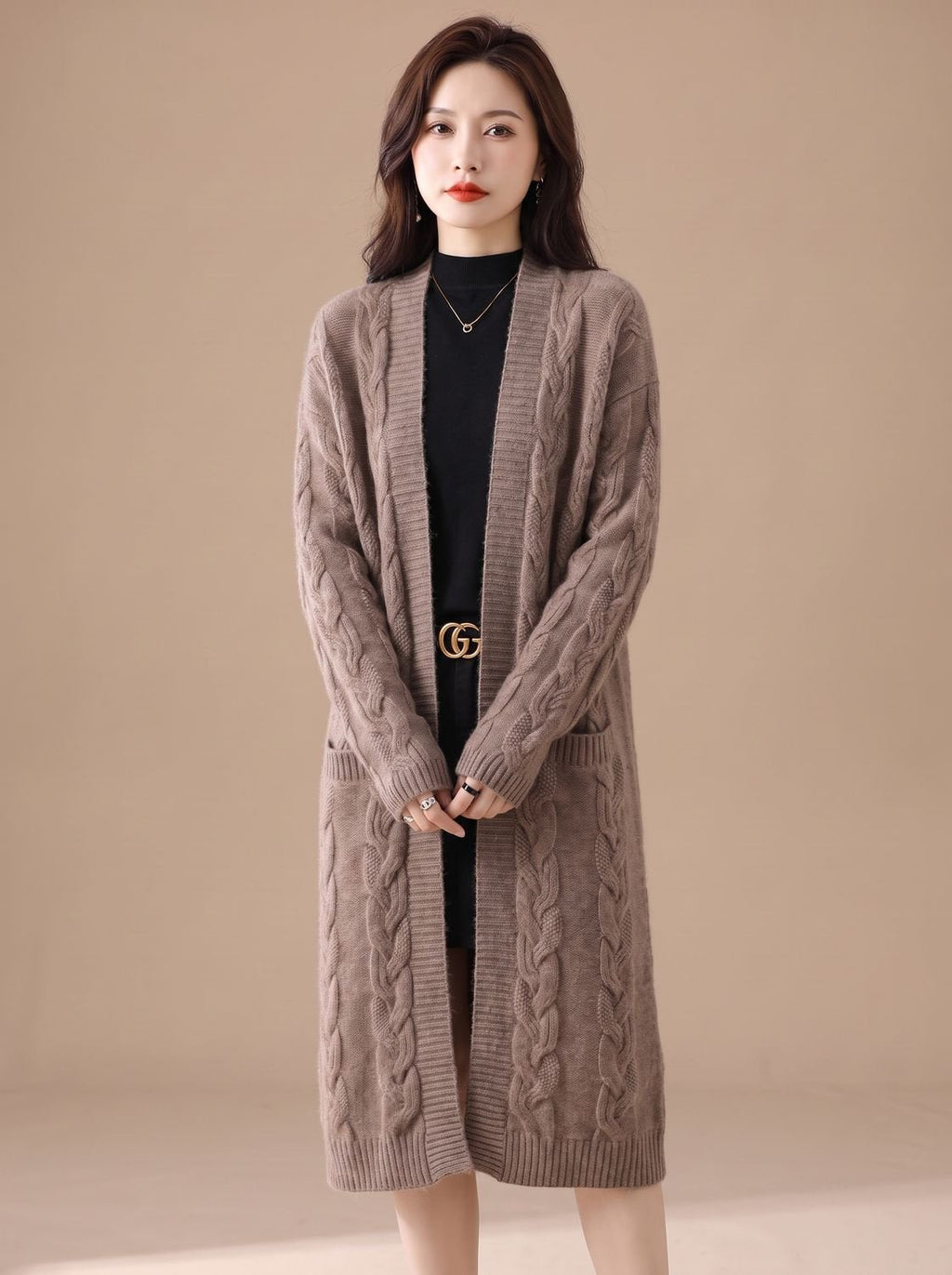 Violetta | Striped Longline Open-Front Cardigan