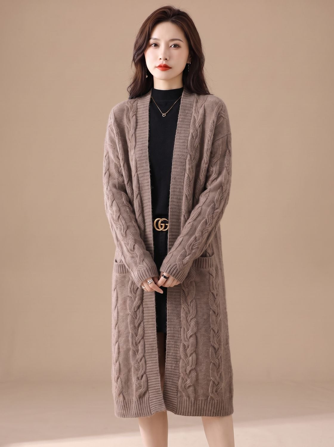 Violetta | Striped Longline Open-Front Cardigan