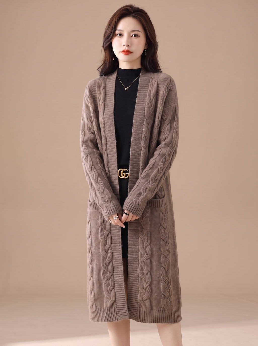 Violetta | Striped Longline Open-Front Cardigan