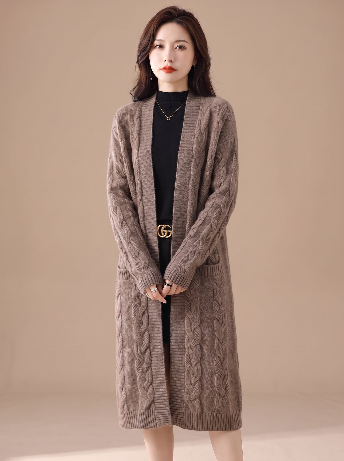 Violetta | Striped Longline Open-Front Cardigan