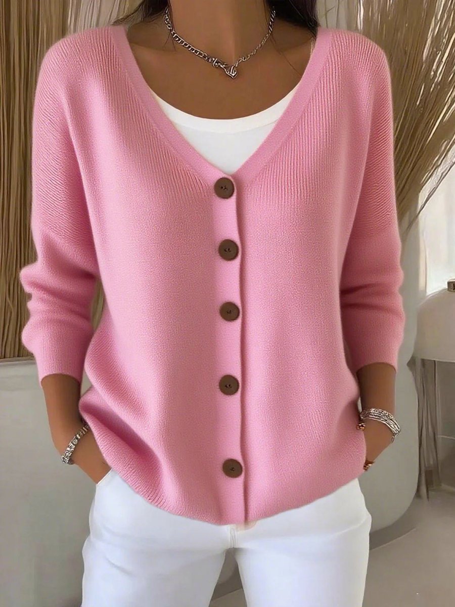 Eloise | V-Neck Button-Front Knit Sweater