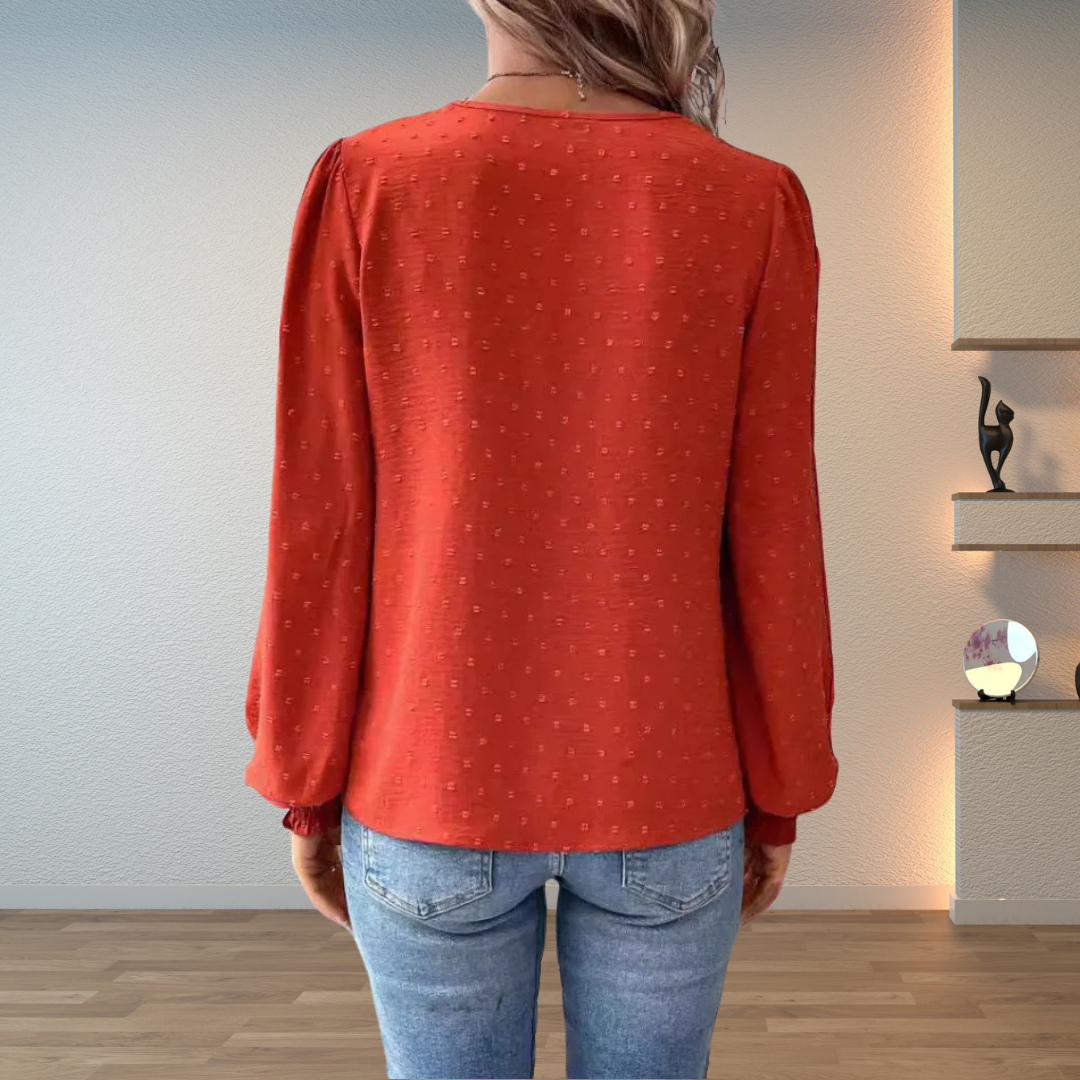 Rut | Bluse med blondebærestykke